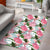 Pink Monstera And Green Tropical Leaves White Area Rug - AH - Polynesian Pride