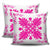 Hawaiian Quilt Maui Plant And Hibiscus Pattern Pillow Covers - Pink White - AH - Polynesian Pride