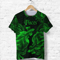 Pisces Zodiac Polynesian T Shirt Unique Style Green LT8 - Polynesian Pride