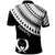 Pohnpei Custom Polo Shirt Ginger Lei Pattern White - Polynesian Pride