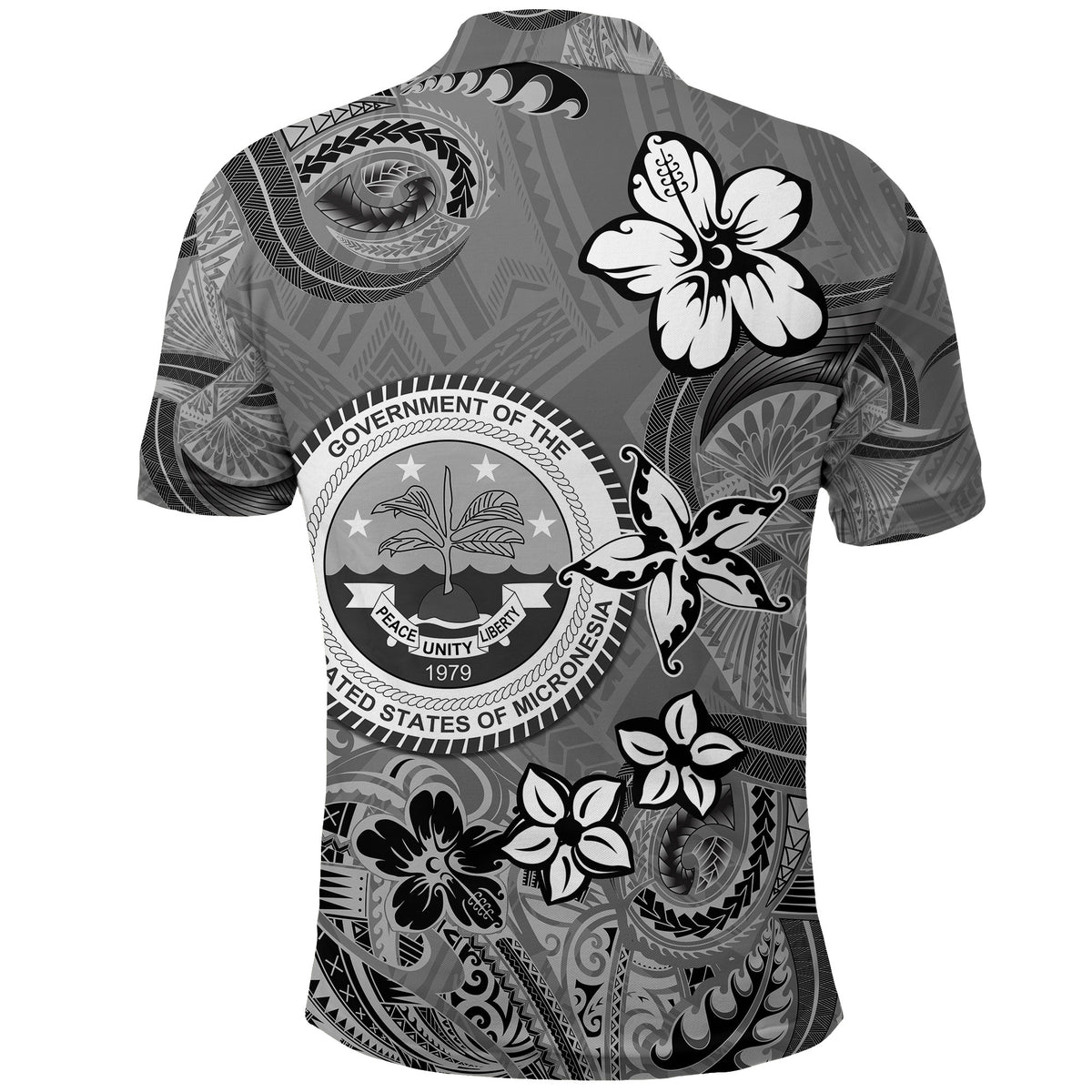 Pohnpei Polo Shirt Simple Style Grey LT8 - Polynesian Pride