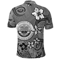 Pohnpei Polo Shirt Simple Style Grey LT8 - Polynesian Pride