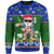 Pohnpei Christmas Sweater - Santa Claus Polynesian Tattoo Unisex Blue - Polynesian Pride