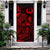 Pohnpei Door Cover Turtle Hibiscus Red - Polynesian Pride