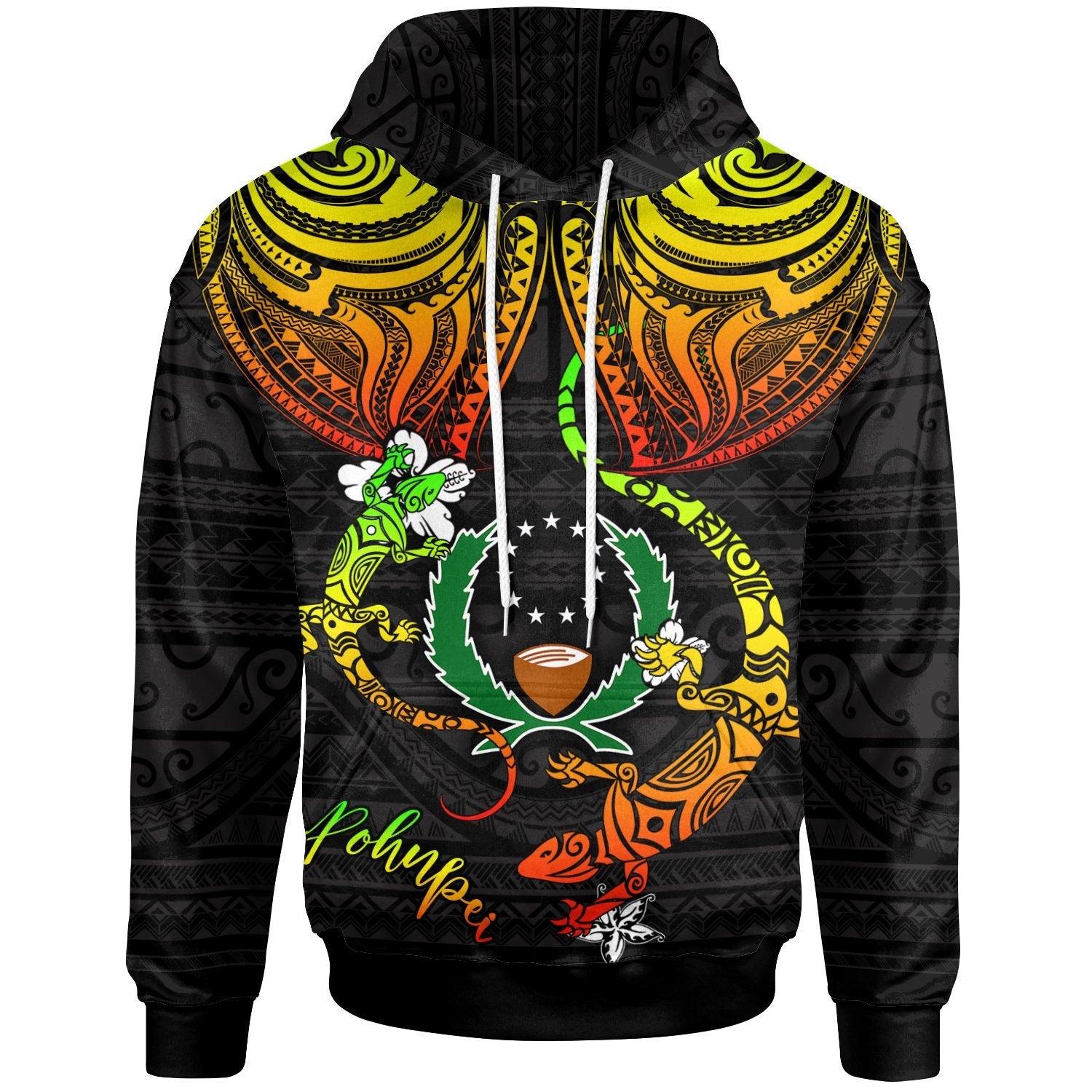 Pohnpei Hoodie Lizard Good Chest Unisex Reggae - Polynesian Pride