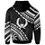 Pohnpei Hoodie Palm Leaf Texture White - Polynesian Pride