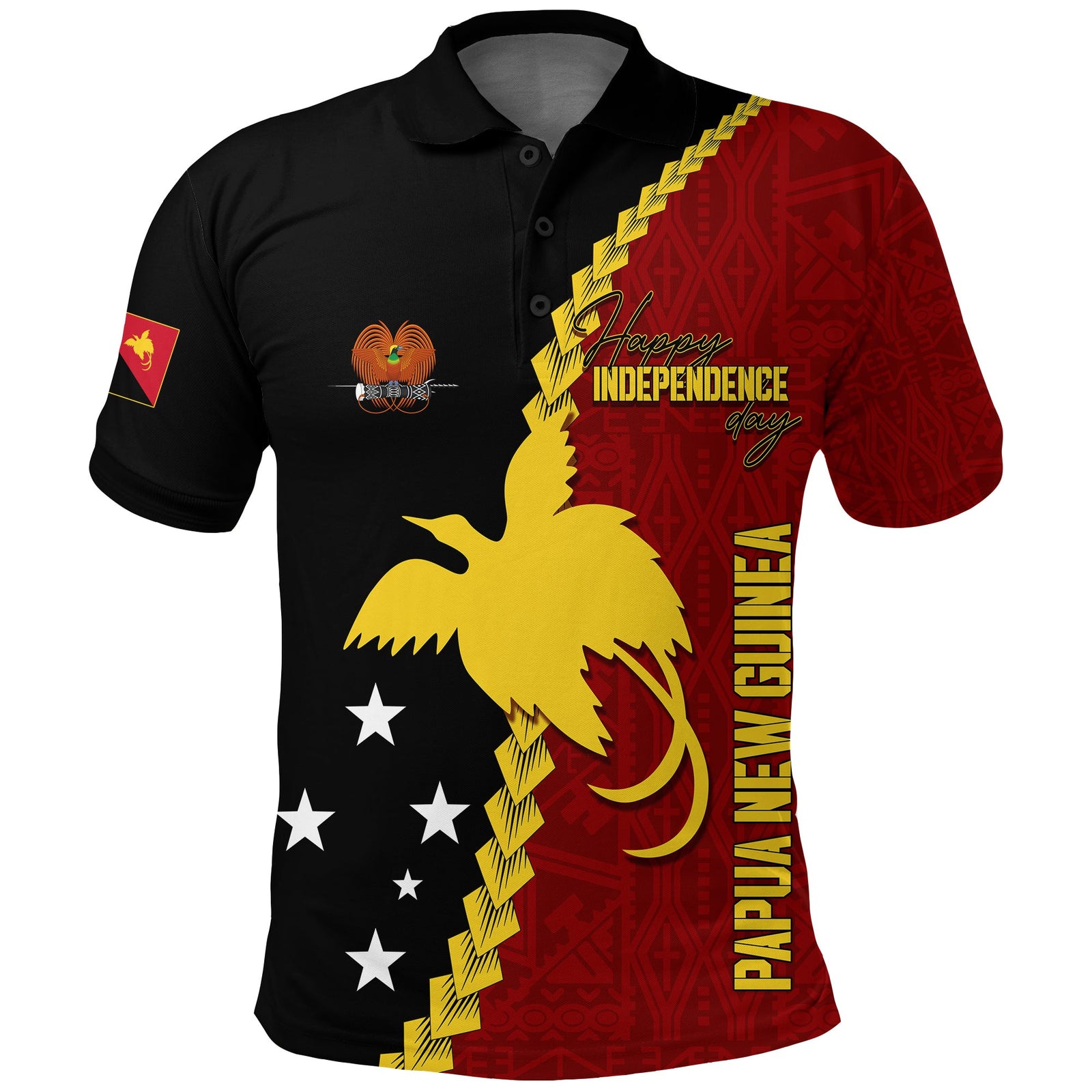 Custom Papua New Guinea Polo Shirt 49th Independence Anniversary Motu Revareva LT7 Adult Red - Polynesian Pride