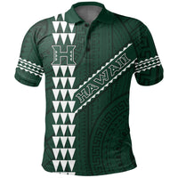 Hawaii Kakau Warrior Polynesian Football – Polo Shirt – Green - Polynesian Pride