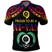 Vanuatu Proud To Be A Ni Van Polynesian Pattern Polo Shirt Torba Province LT7 Black - Polynesian Pride