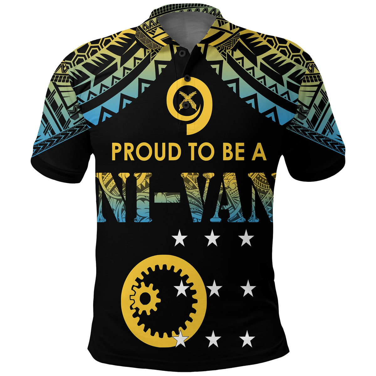 Vanuatu Proud To Be A Ni Van Polynesian Pattern Polo Shirt Sanma Province LT7 Black - Polynesian Pride