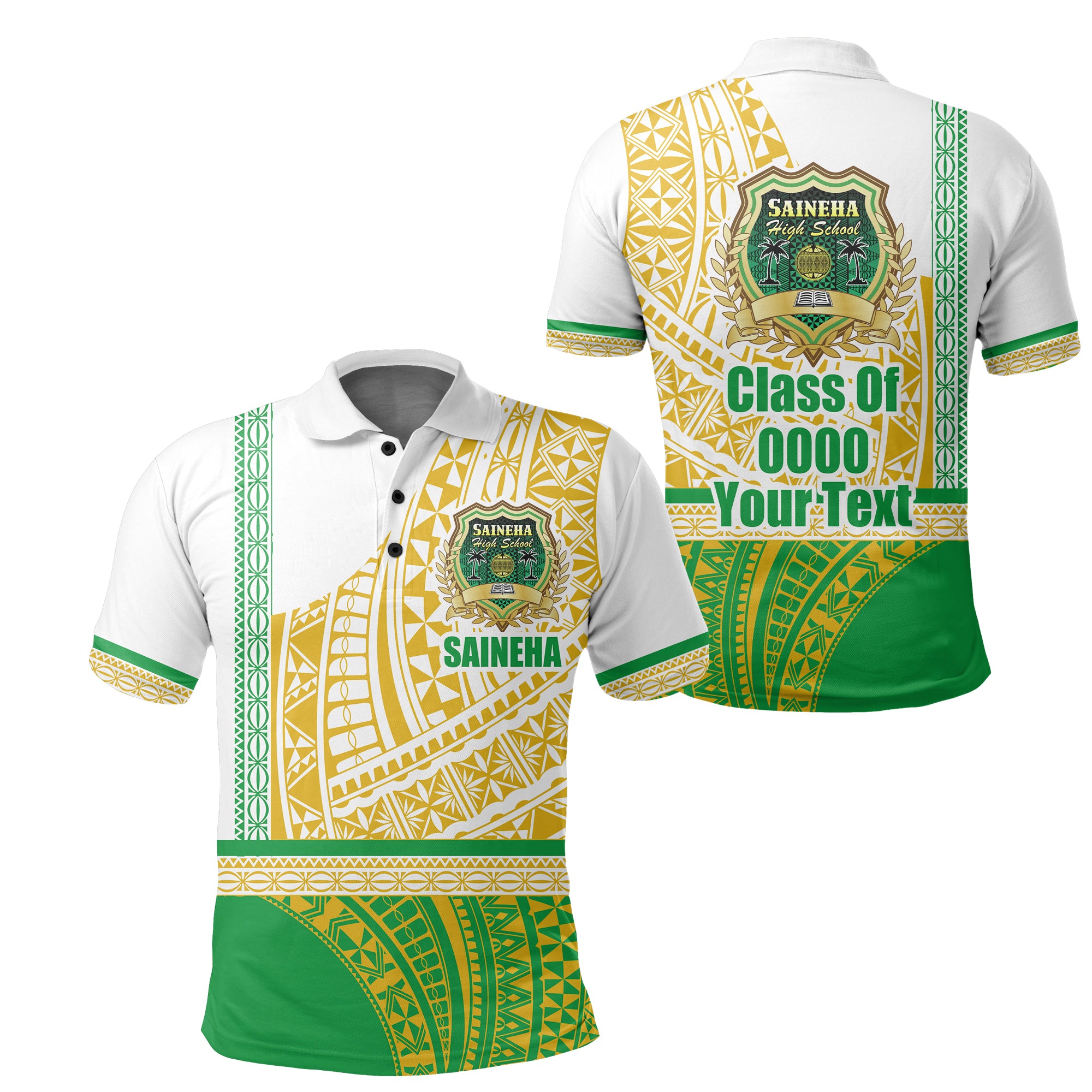 Custom Saineha Tonga Polo Shirt Old Style Special Class of LT16 Unisex Green - Polynesian Pride