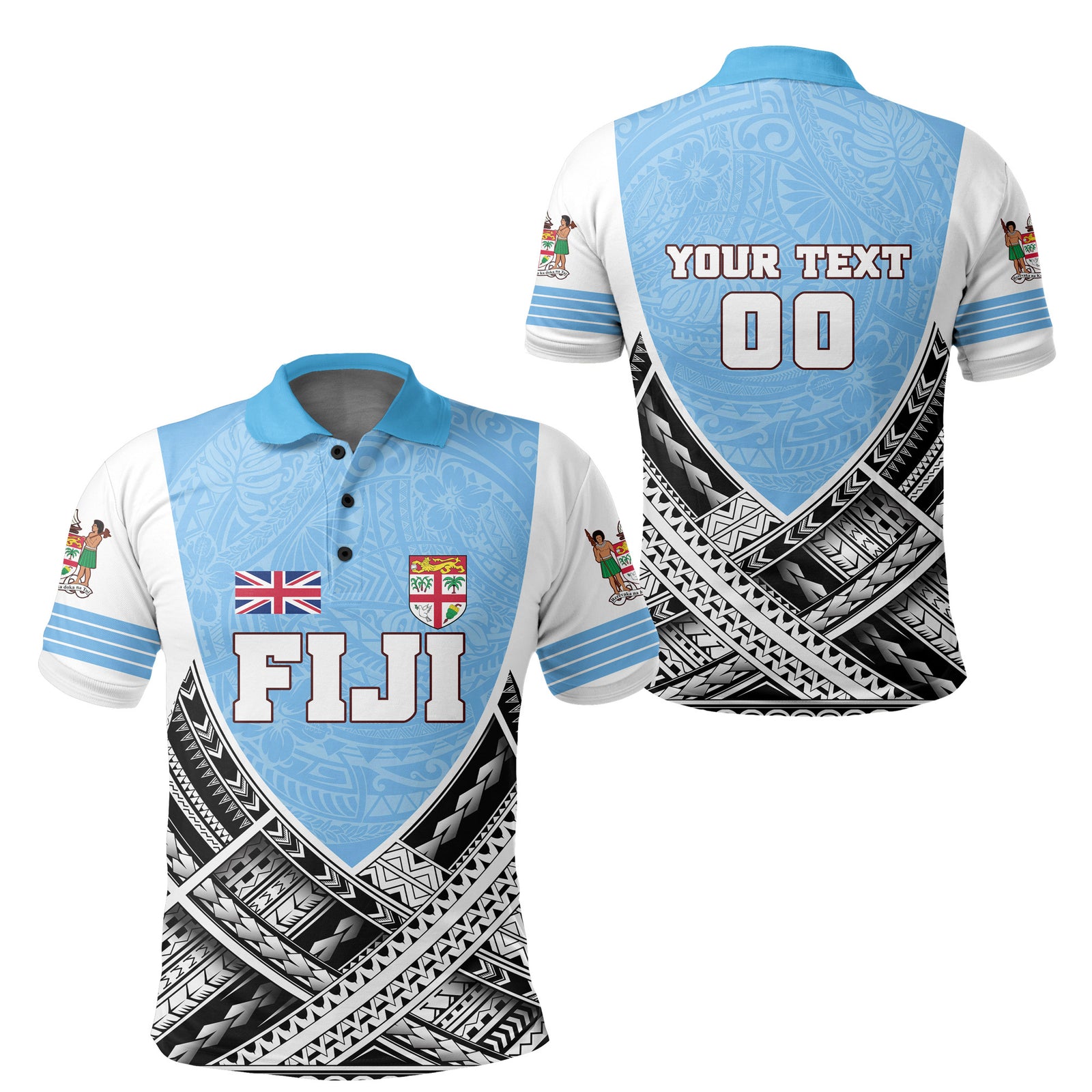 Custom Fiji Polo Shirt Polynesian Sport Style LT16 Unisex White - Polynesian Pride