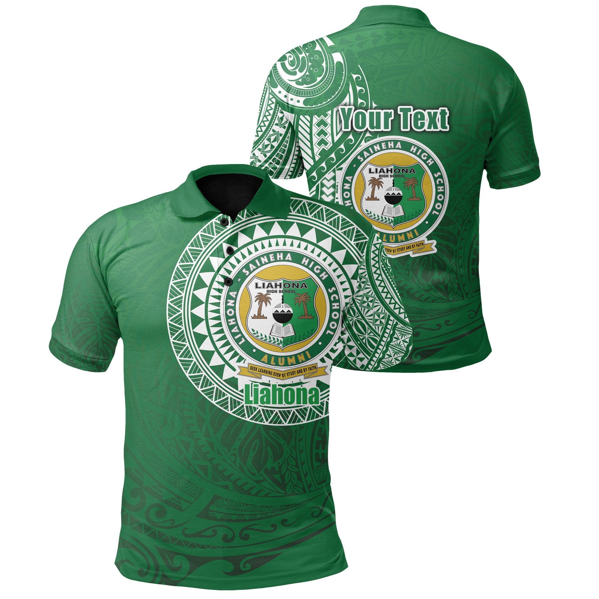 Custom Liahona Tonga Polo Shirt Polynesian Free Style Unisex Green - Polynesian Pride