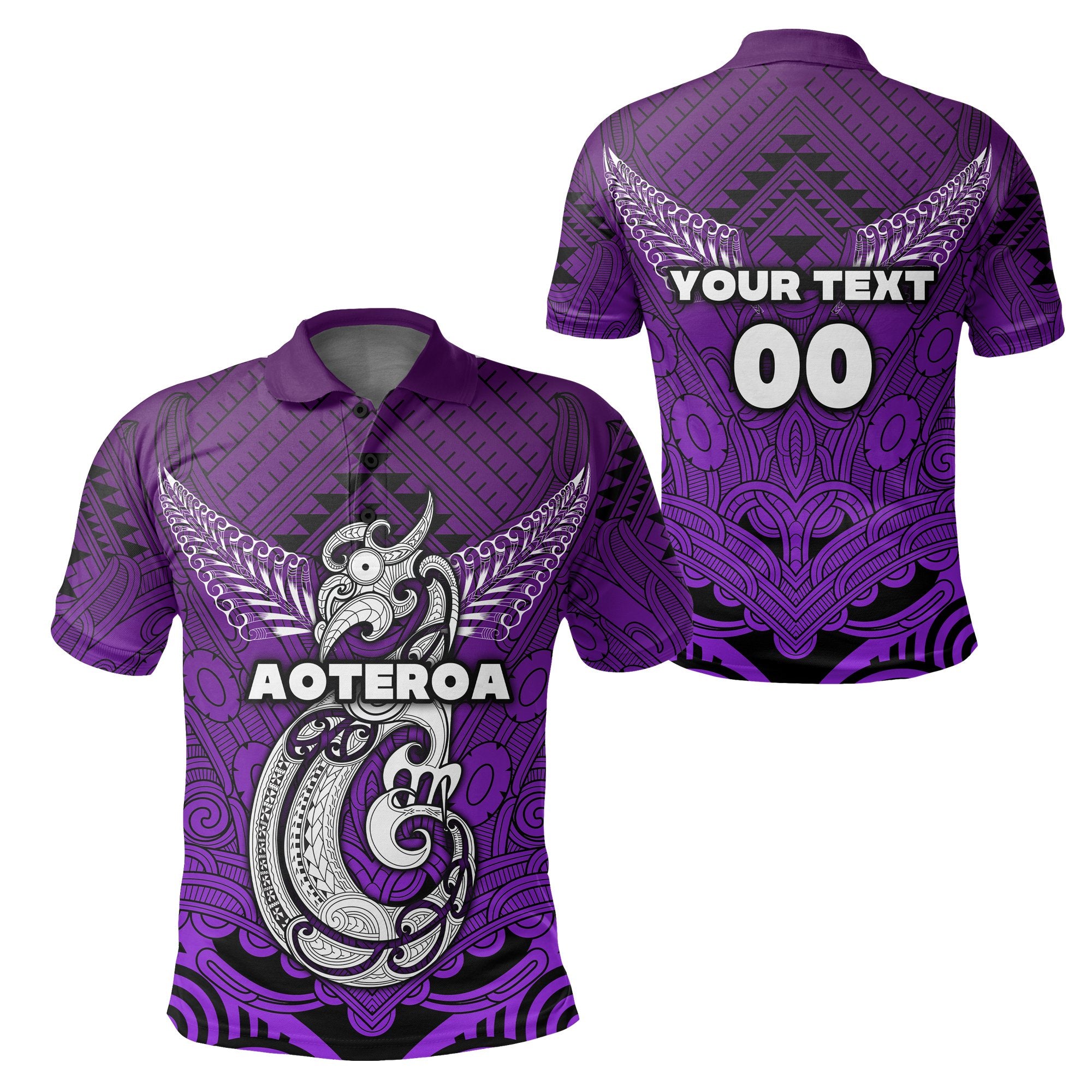 Custom New Zealand Maori Aotearoa Manania Polo Shirt Simple Sport Style Purple LT16 Unisex Purple - Polynesian Pride