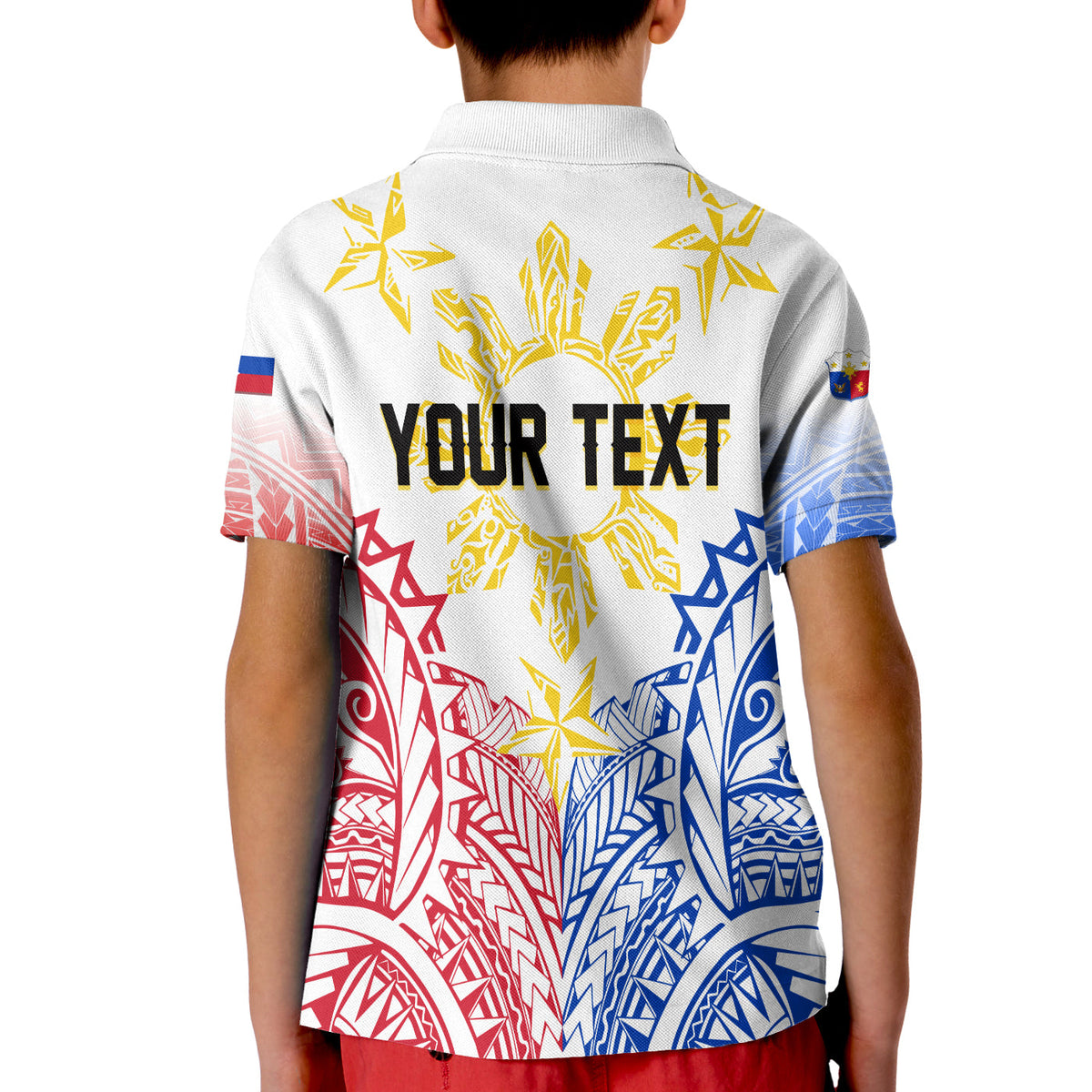 Philippines Custom Polo Shirt Filipino Sun with Eagle LT7 - Polynesian Pride