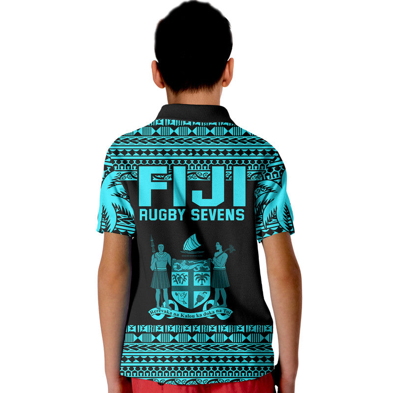 Fiji Rugby Sevens Polo Shirt Simple Blue Style LT9 - Polynesian Pride