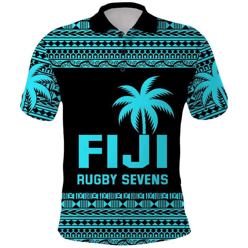 Fiji Rugby Sevens Polo Shirt Simple Blue Style LT9 Blue - Polynesian Pride