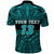 Custom Polynesian Rugby Polo Shirt Love Turquoise Custom Text and Number - Polynesian Pride