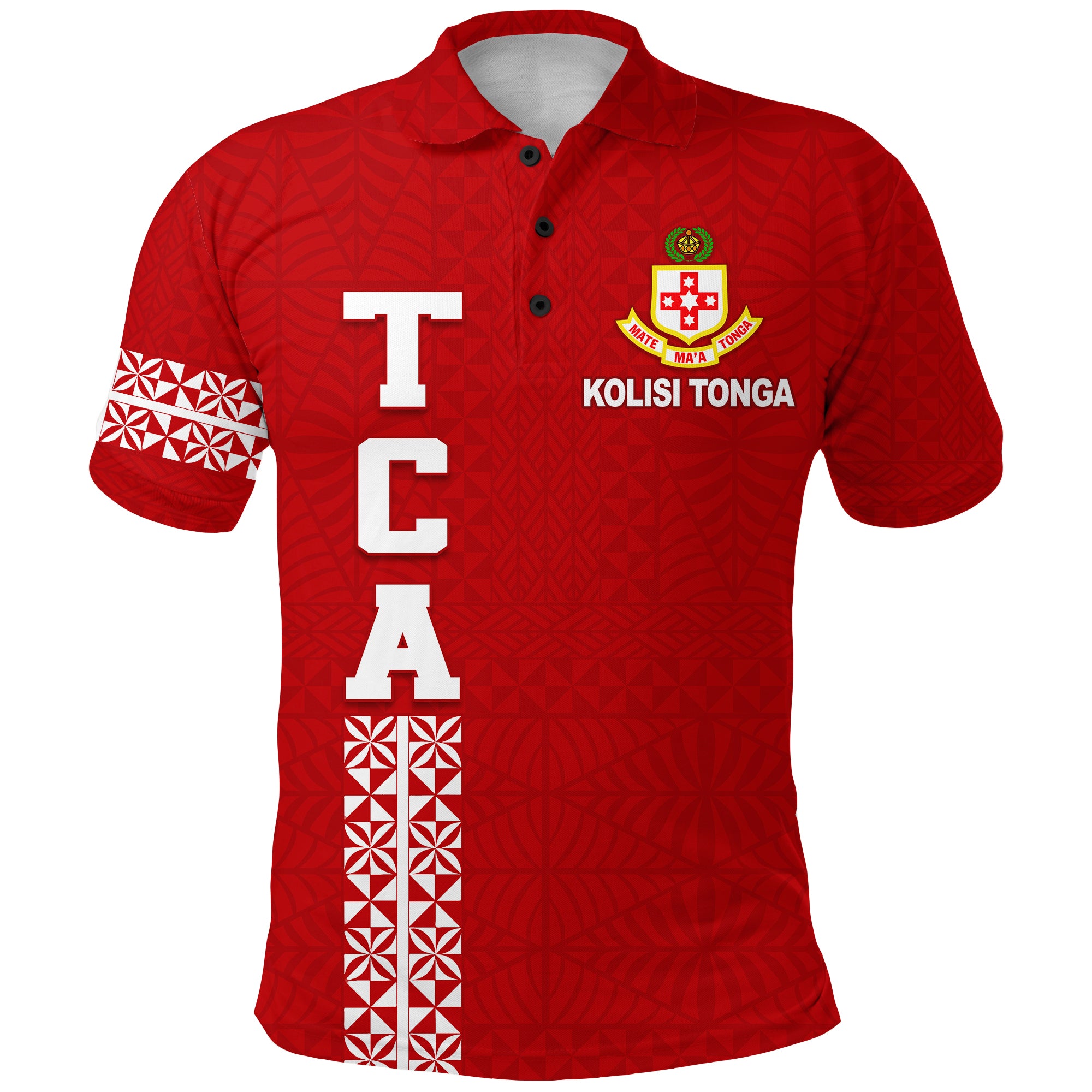 Kolisi Tonga Polo Shirt TCA LT13 Unisex Red - Polynesian Pride