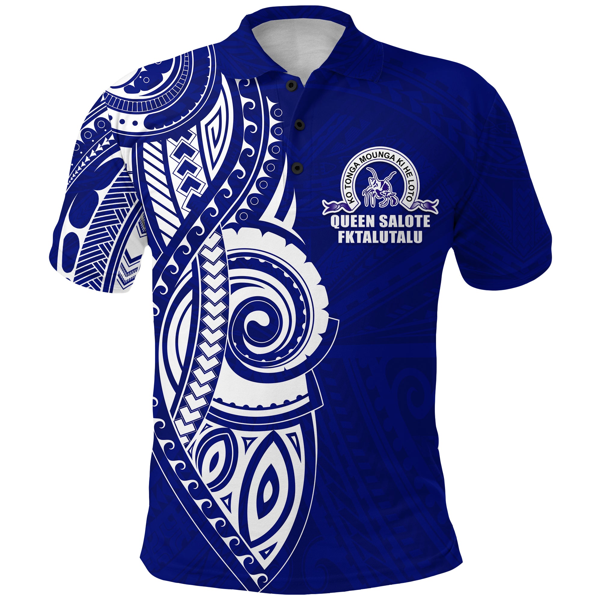 QUEEN SALOTE FKTALUTALU Polo Shirt LT13 Unisex Blue - Polynesian Pride