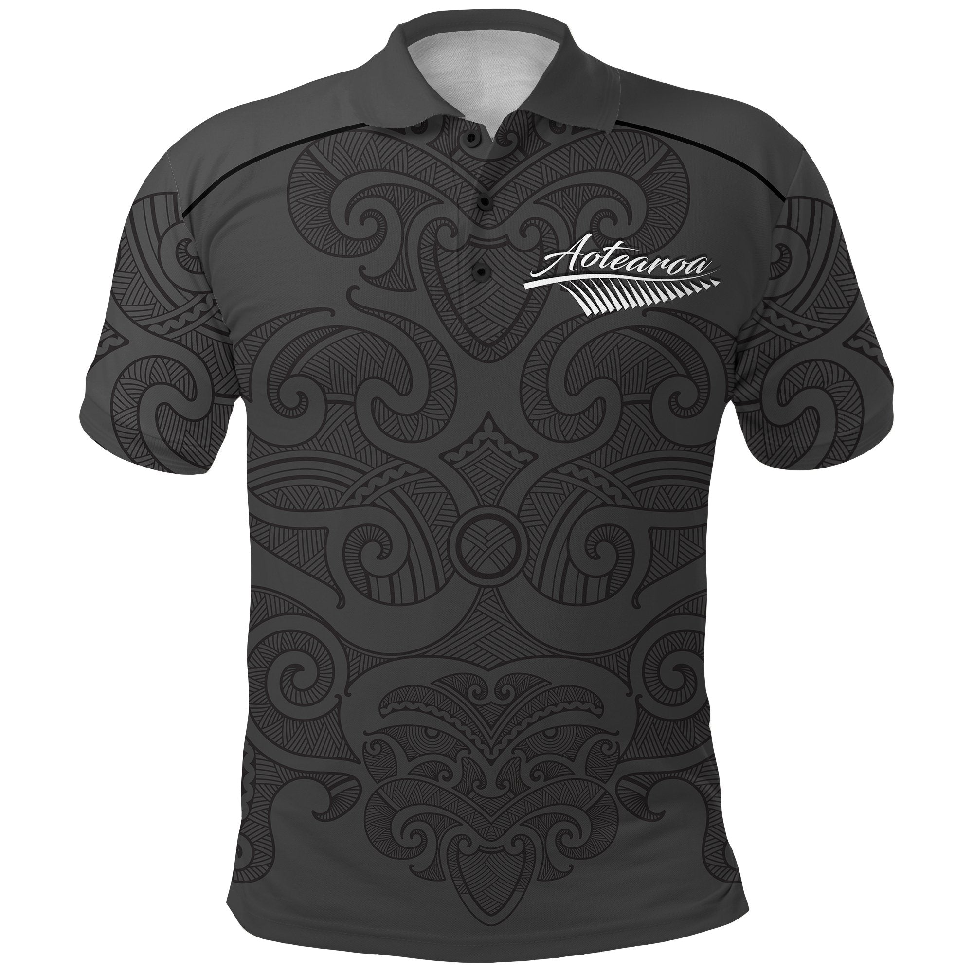 Maori 2021 Polo Shirt Aotearoa Tattoo LT13 Unisex Gray - Polynesian Pride