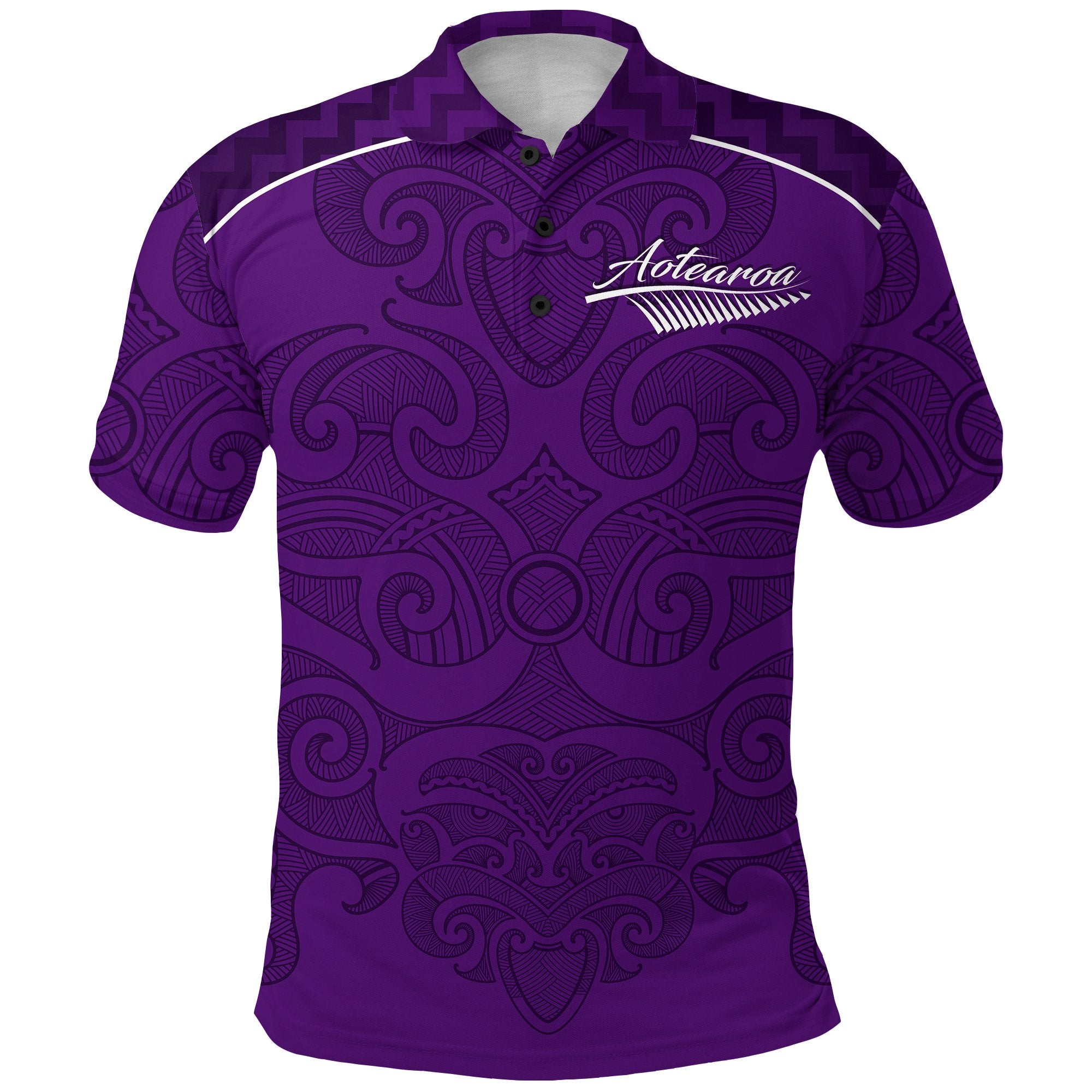 New Zealand Maori 2021 Polo Shirt Purple Aotearoa Tattoo LT13 Unisex Purple - Polynesian Pride