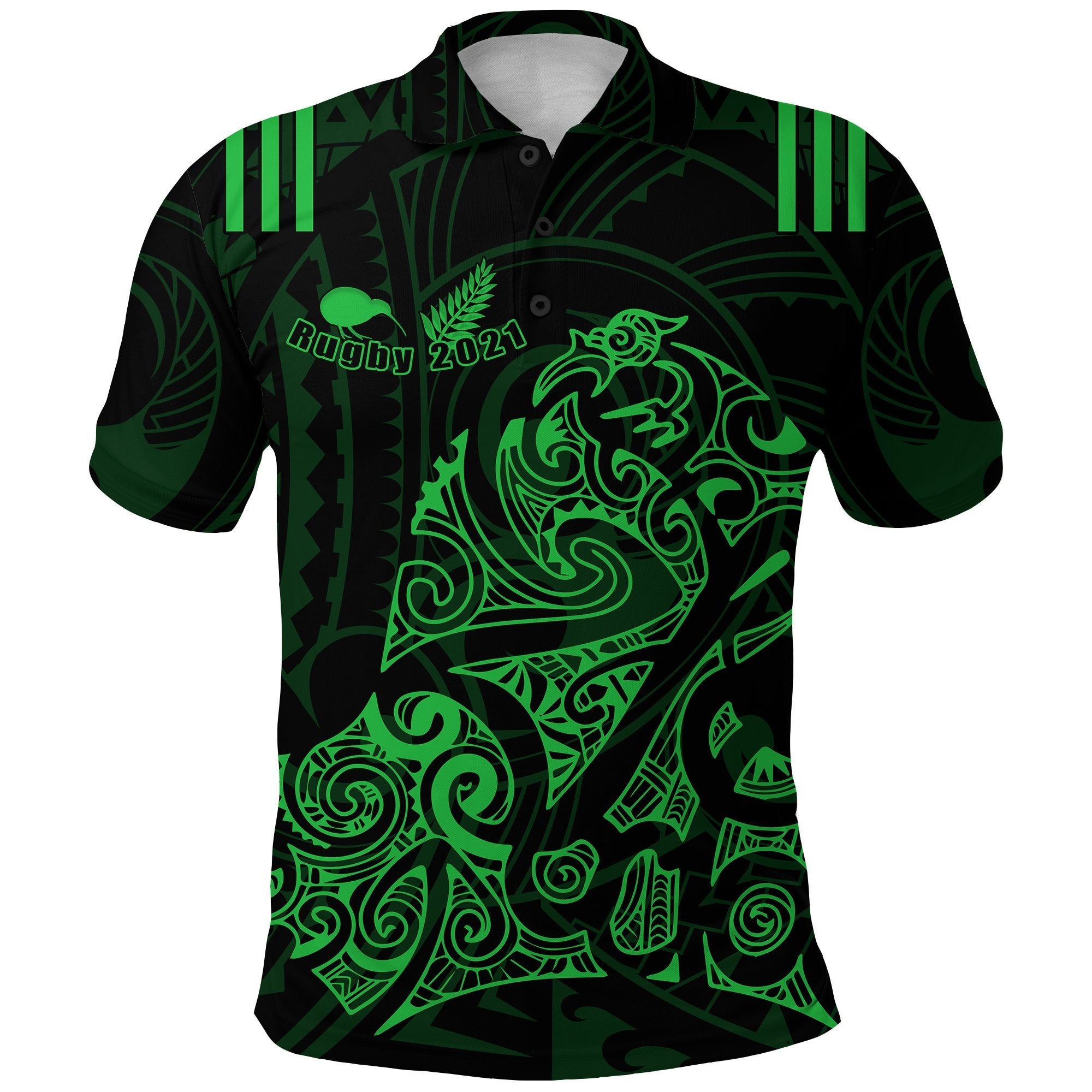 Aotearoa Super Rugby Polo Shirt Maori Kiwi Green Unisex Green - Polynesian Pride