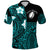 Custom Polynesian Rugby Polo Shirt Love Turquoise Custom Text and Number - Polynesian Pride