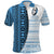 Custom Fiji Rugby Polo Shirt Impressive Version Blue Custom Text and Number - Polynesian Pride