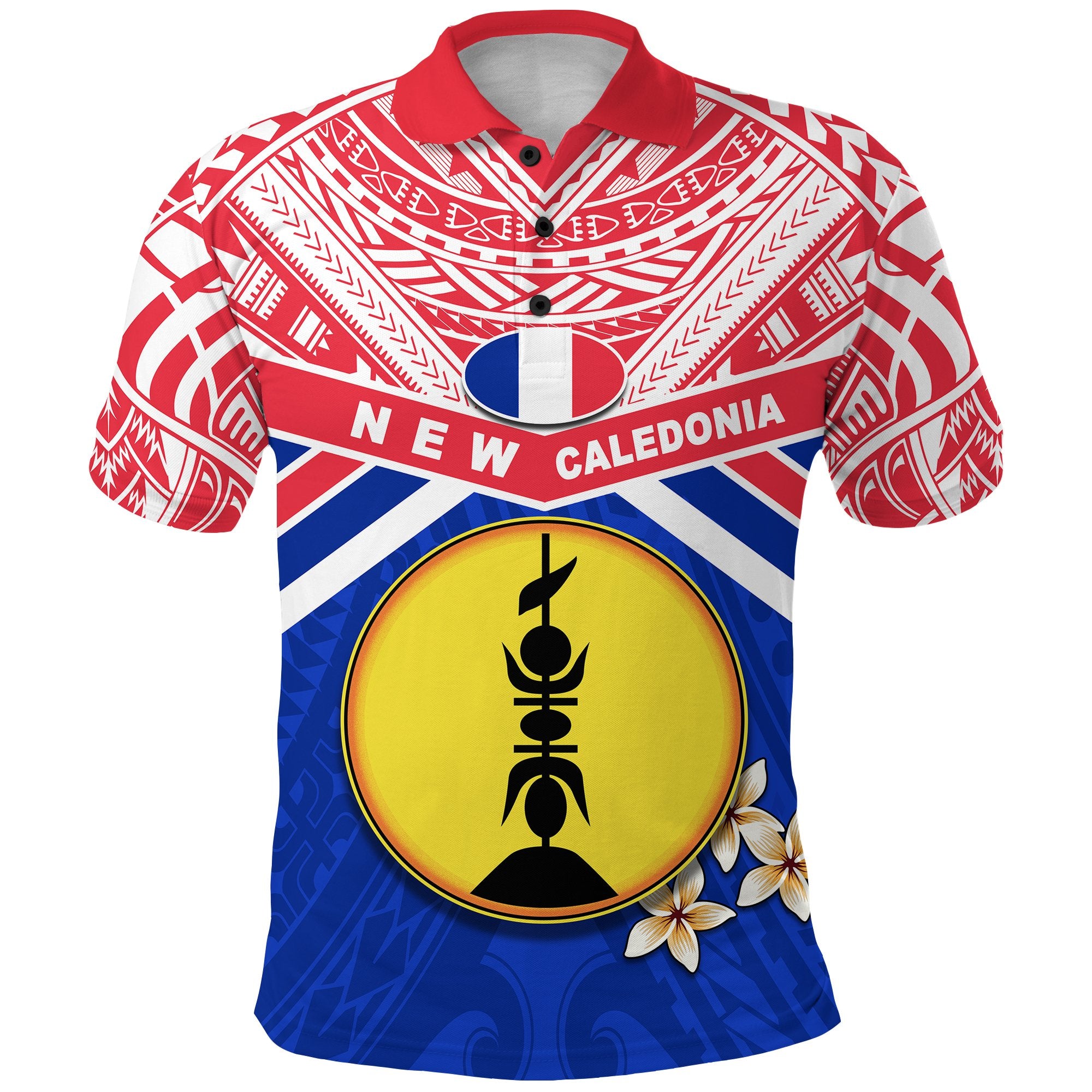 New Caledonia Rugby Polo Shirt Polynesian Unisex Red - Polynesian Pride