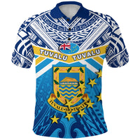 Tuvalu Rugby Polo Shirt - Polynesian Flag Unisex Blue - Polynesian Pride