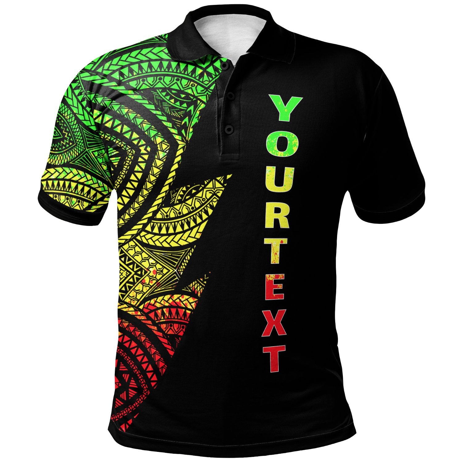 Micronesian Custom Polo Shirt Micronesian Pattern Style Reggae Unisex Black - Polynesian Pride