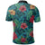 Tropical Hibiscus Hawaii Polo Shirt Black - Polynesian Pride