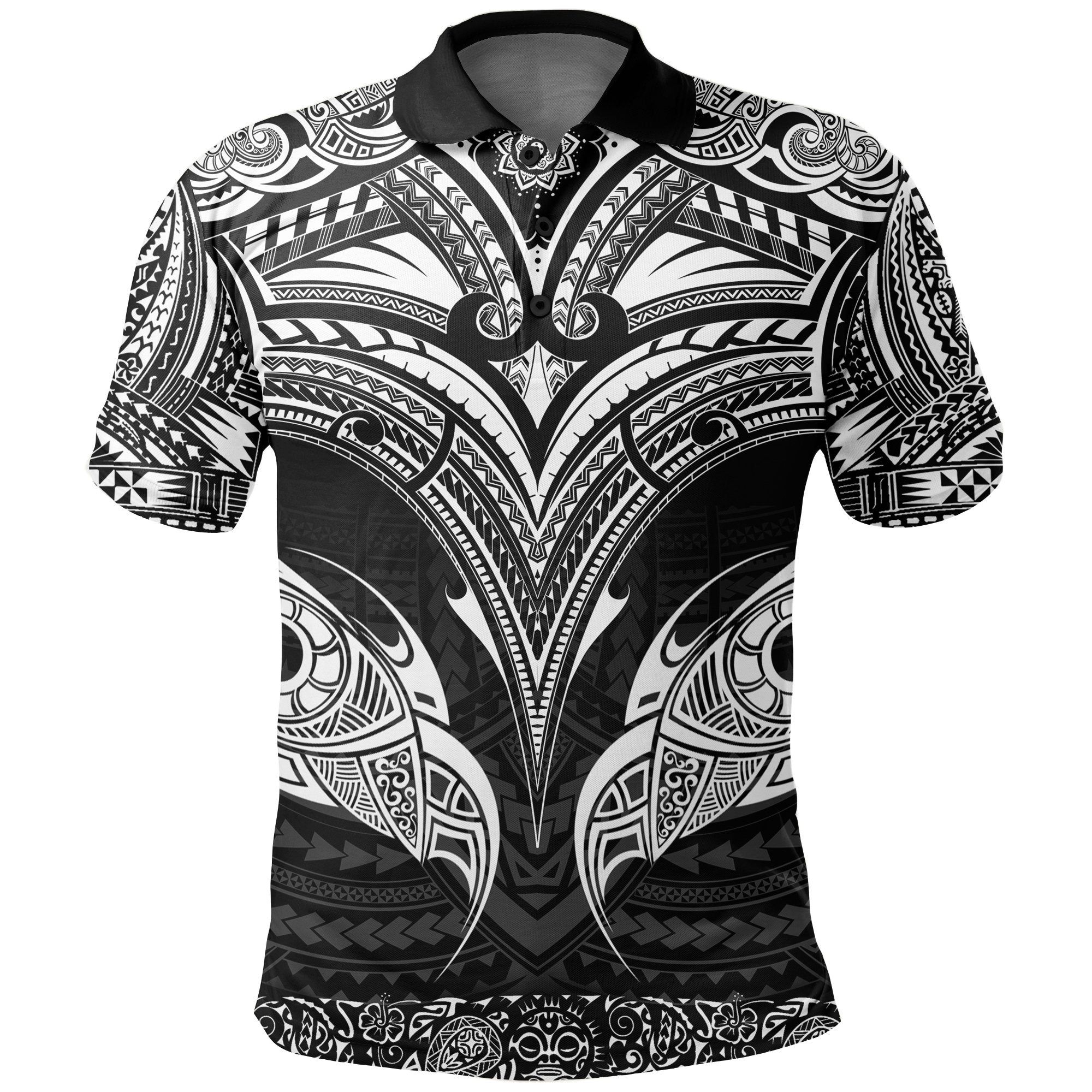 New Zealand The Mana Maori Polo Shirt Unisex Black - Polynesian Pride