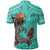 Hawaiian Islands Warrior Kakau Turquoise Polynesian Polo Shirt - Polynesian Pride