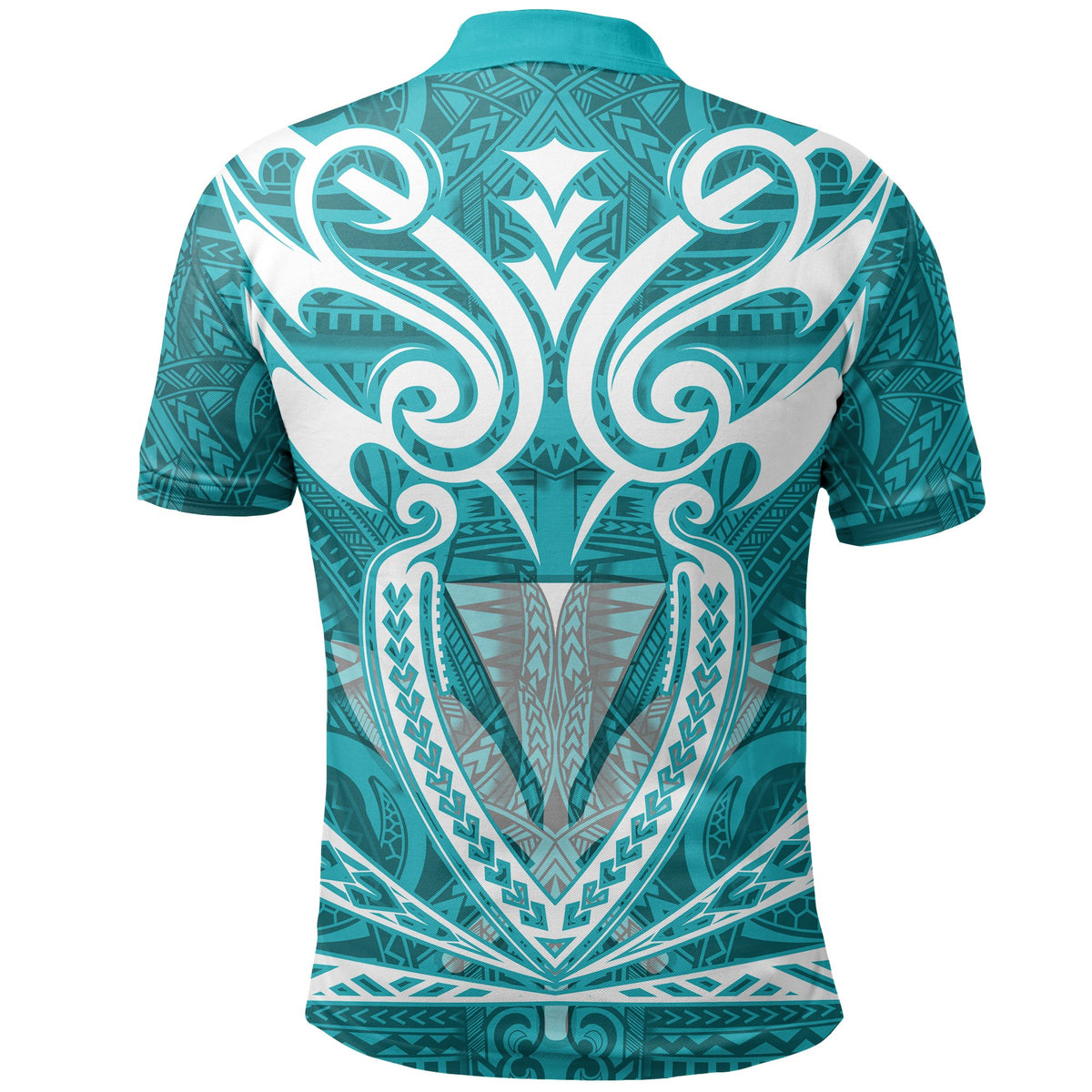Hawaii Kanaka Polynesian Football Jersey Polo Shirt Cyan Bernice AH - Polynesian Pride