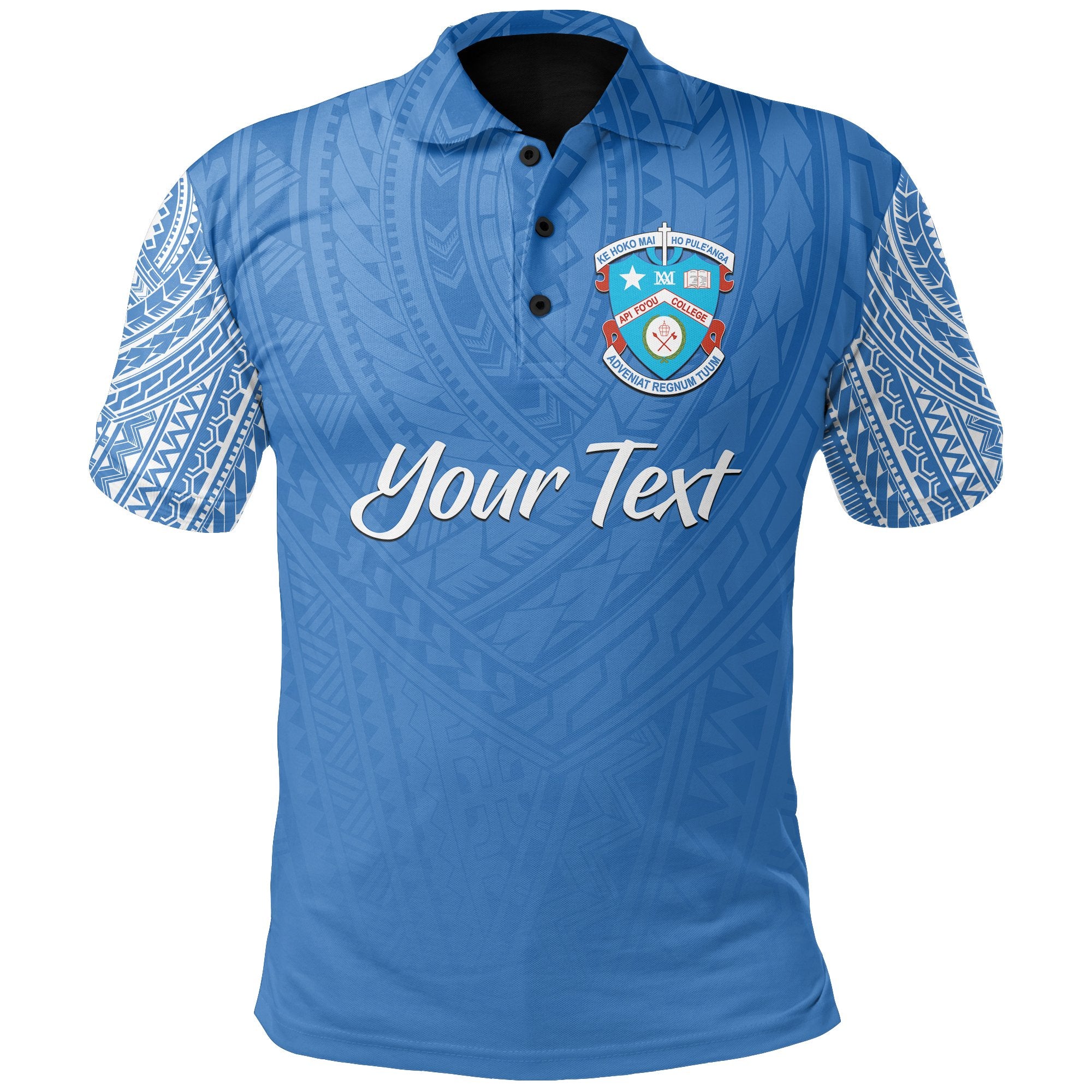 Custom Apifoou College Polo Shirt Version 2 Unisex Blue - Polynesian Pride