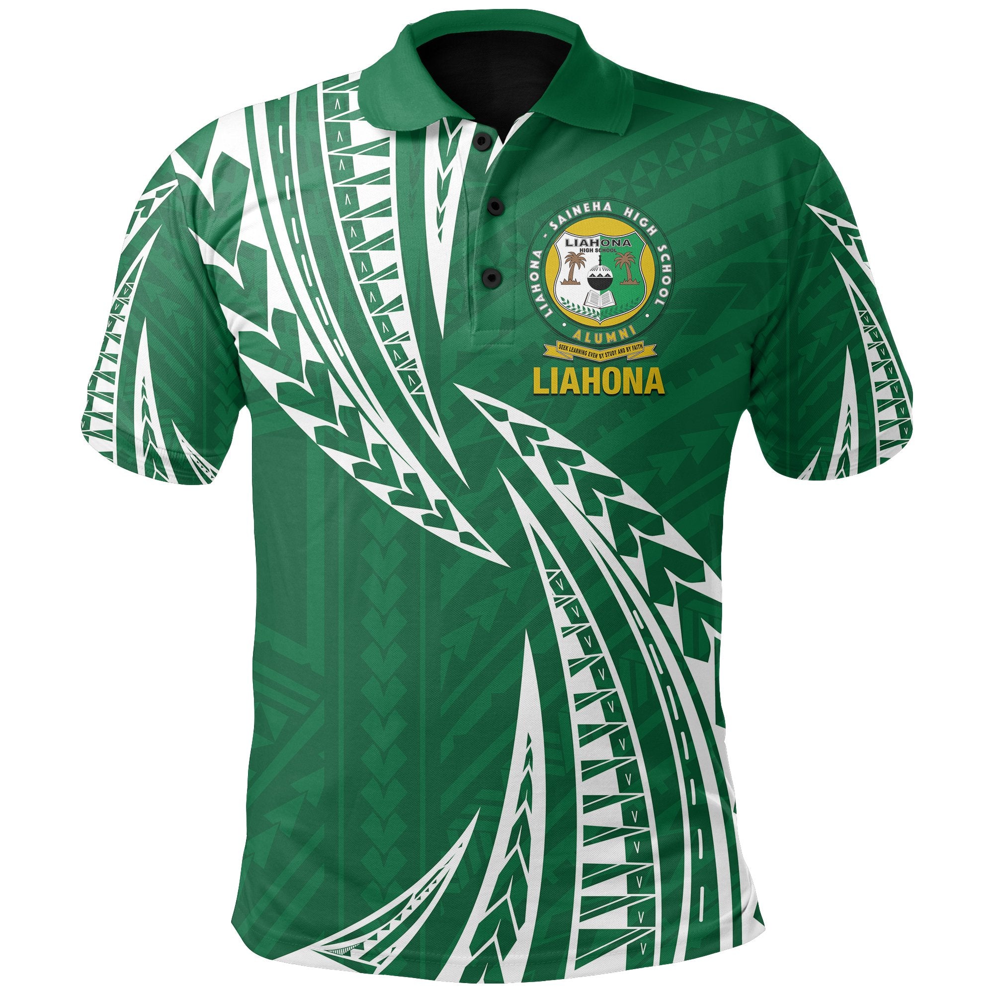 Liahona High School Polo Shirt Version 2 Unisex Green - Polynesian Pride