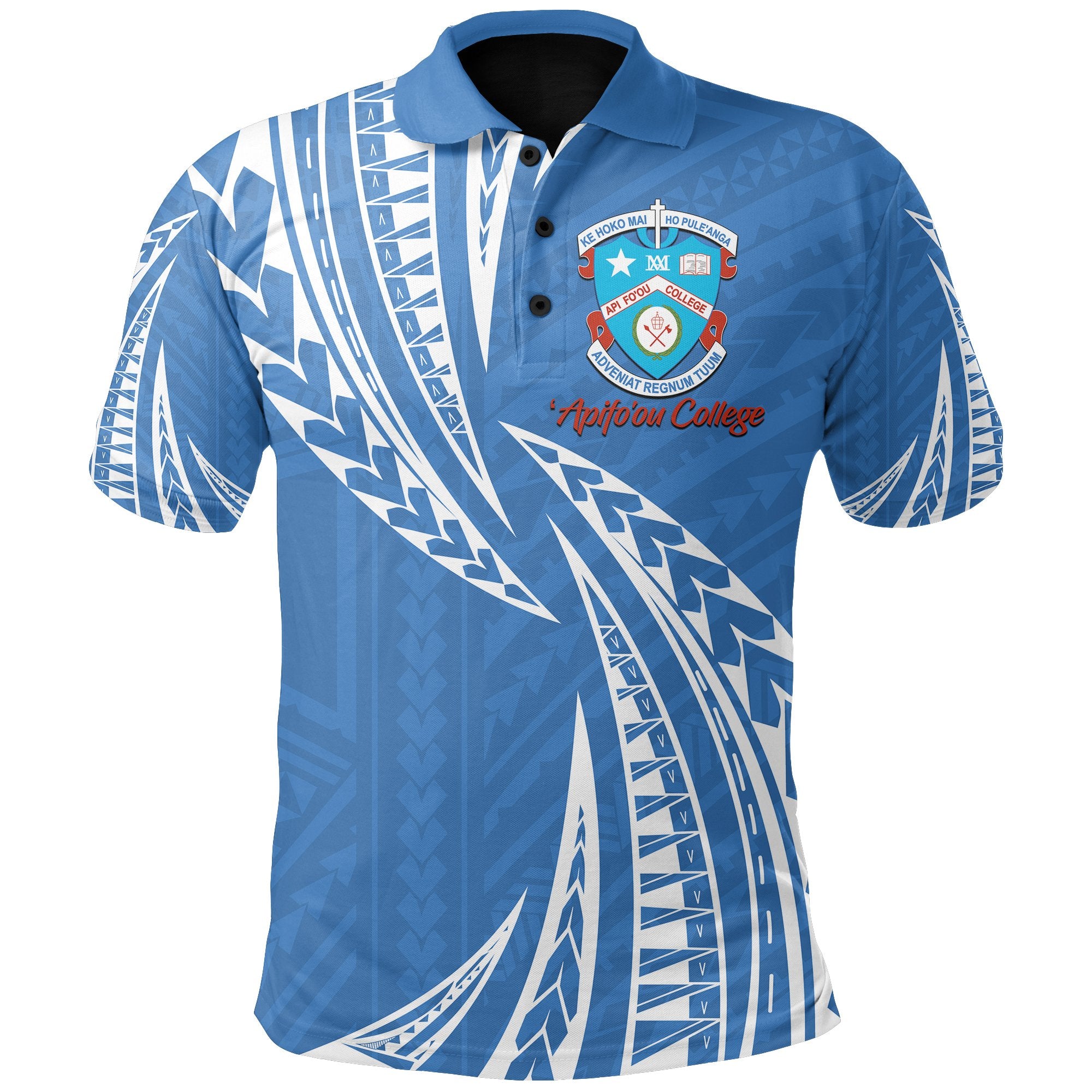 Apifoou College Polo Shirt Unisex Blue - Polynesian Pride