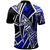 Nauru Polo Shirt Tribal Flower Special Pattern Blue Color - Polynesian Pride