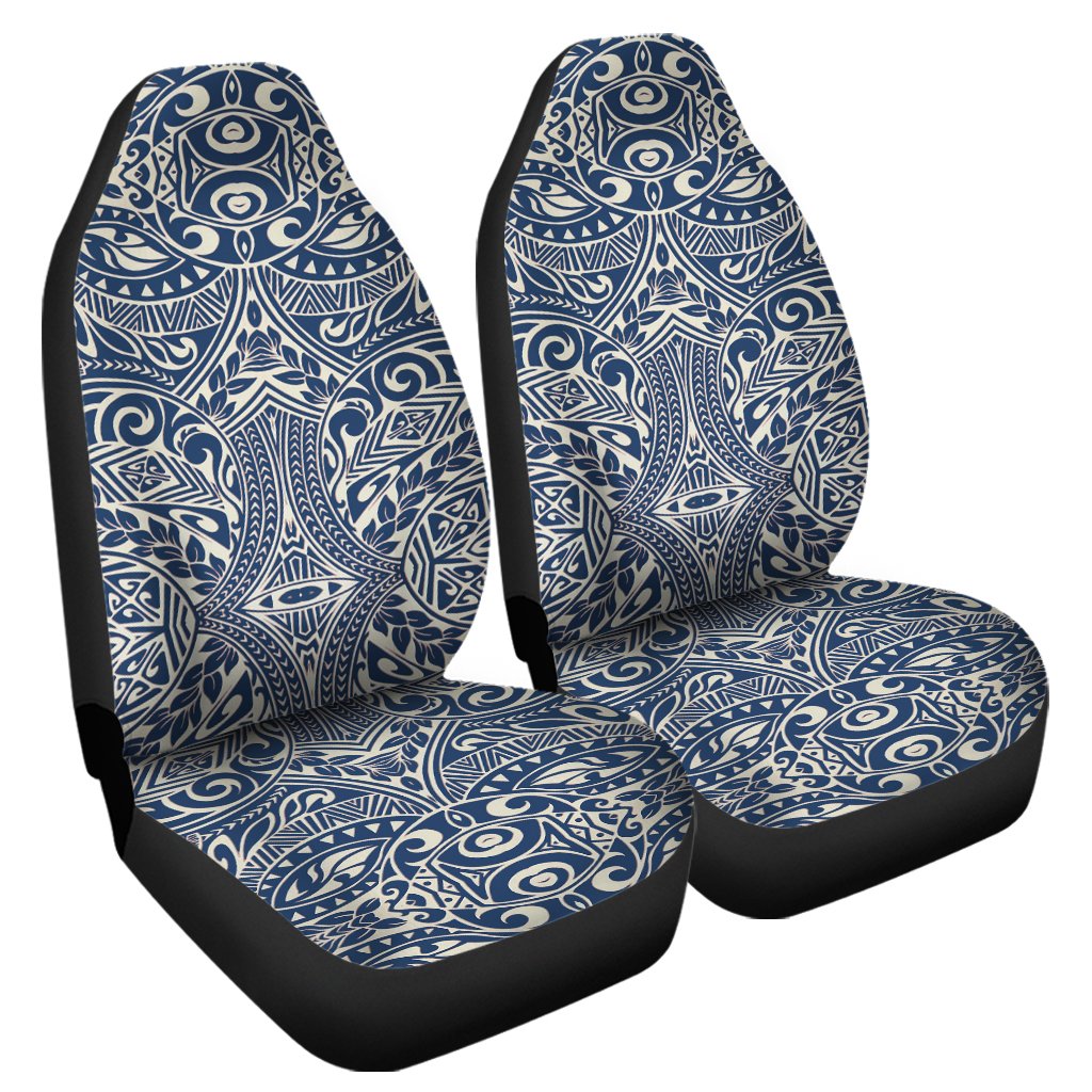 Polynesian Culture Blue White Car Seat Cover Universal Fit Blue - Polynesian Pride