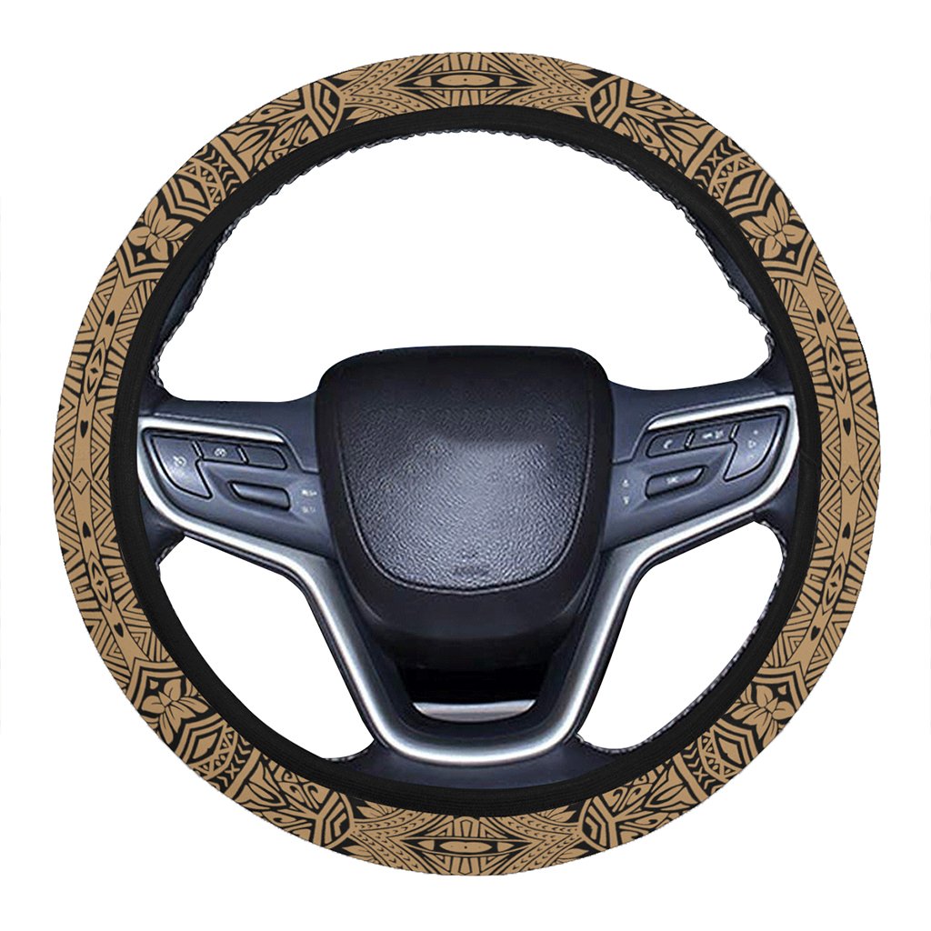 Polynesian Culture Gold Hawaii Steering Wheel Cover with Elastic Edge One Size Gold Steering Wheel Cover - Polynesian Pride