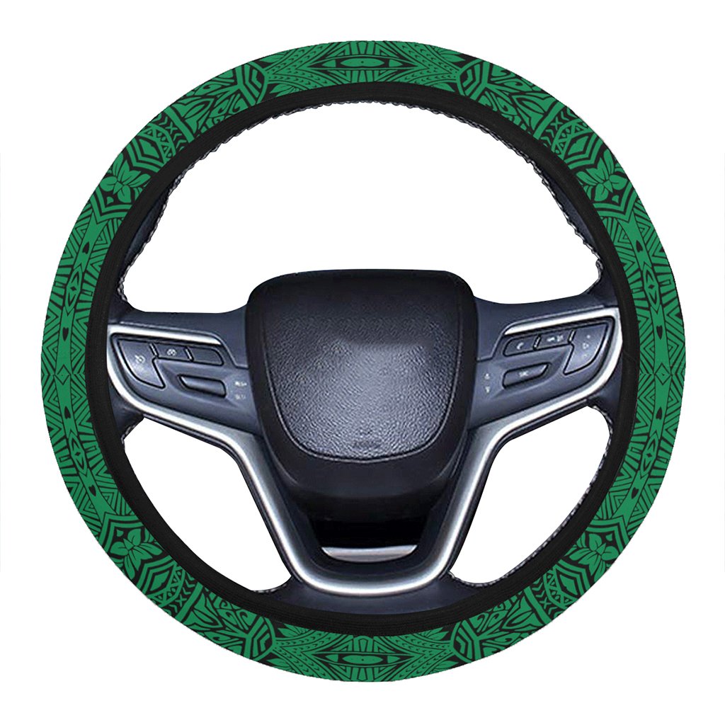 Polynesian Culture Green Hawaii Steering Wheel Cover with Elastic Edge One Size Green Steering Wheel Cover - Polynesian Pride