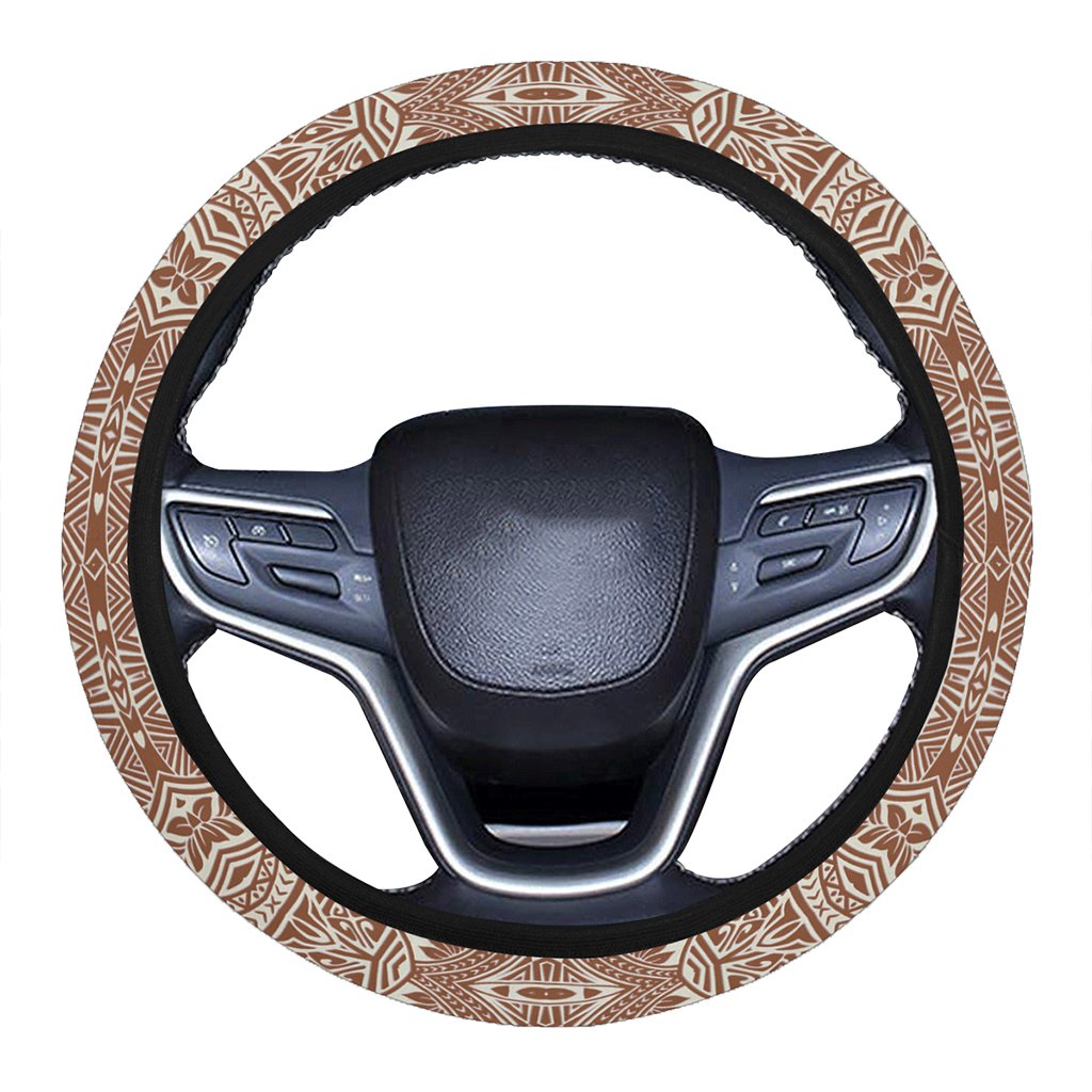 Polynesian Culture Hawaii Steering Wheel Cover with Elastic Edge One Size White Steering Wheel Cover - Polynesian Pride
