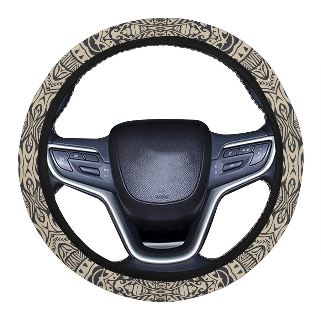Polynesian Culture Old Hawaii Steering Wheel Cover with Elastic Edge One Size White Steering Wheel Cover - Polynesian Pride