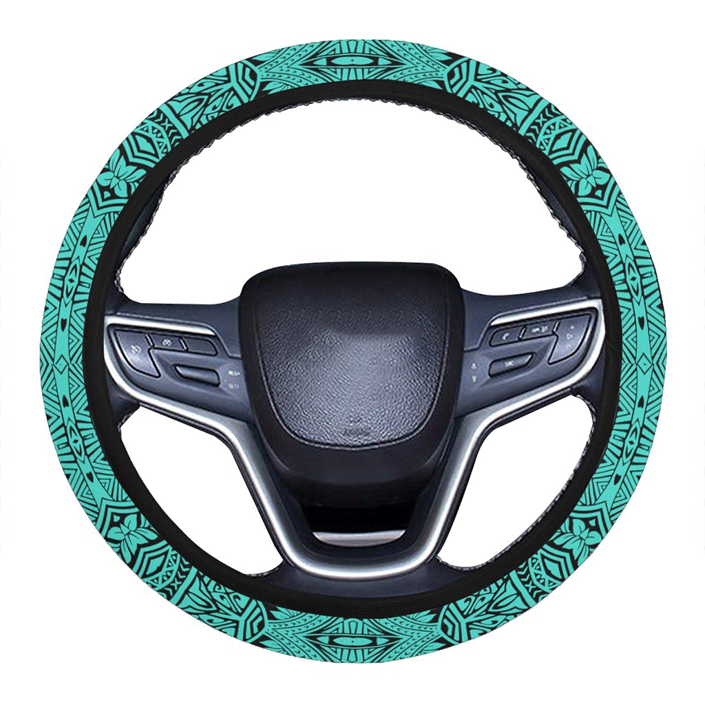 Polynesian Culture Turquoise Hawaii Steering Wheel Cover with Elastic Edge One Size Turquoise Steering Wheel Cover - Polynesian Pride
