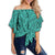 Polynesian Culture Turquoise Hawaii Women's Off Shoulder Wrap Waist Top Turquoise Female - Polynesian Pride