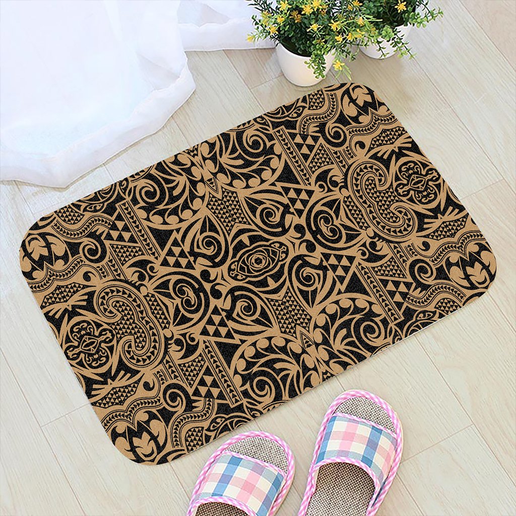 Polynesian Kakau Turtle Gold Hawaii Door Mat Door Mat Gold - Polynesian Pride