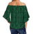 Polynesian Lauhala Mix Green Hawaii Women's Off Shoulder Wrap Waist Top - Polynesian Pride