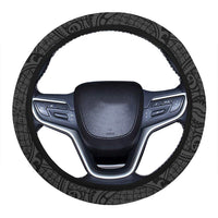 Polynesian Maori Lauhala Gray Hawaii Steering Wheel Cover with Elastic Edge One Size Steering Wheel Cover Gray - Polynesian Pride